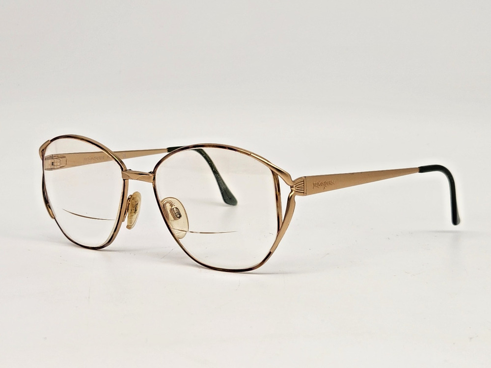 Yves Saint Laurent YSL 4080 Y307 Gold Tone Eyeglasses Frames 54-15-130 Vintage